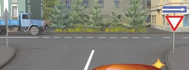 Дорожная ситуация: Вы намерены повернуть направо. Можете ли Вы приступить к повороту?
