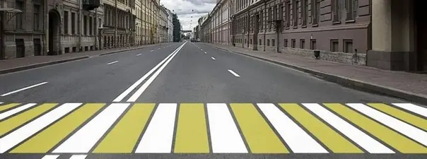 Дорожная ситуация: Какой пешеходный переход обозначает данная разметка?