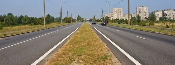 Дорожная ситуация: Сколько полос для движения имеет данная дорога?