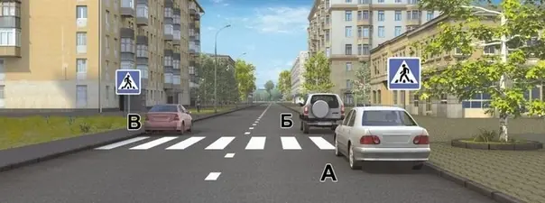Дорожная ситуация: Водители каких автомобилей нарушили правила остановки?