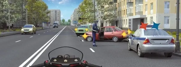 Дорожная ситуация: Как Вы должны поступить в данной ситуации?