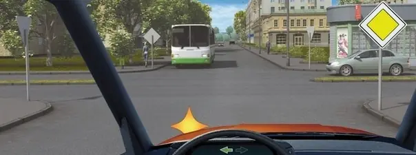 Дорожная ситуация: При повороте налево Вы: