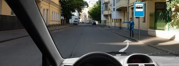 Дорожная ситуация: Разрешается ли Вам остановка для посадки пассажира в этом месте?
