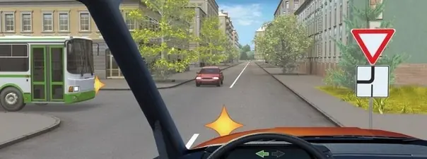 Дорожная ситуация: Вы намерены повернуть налево. Ваши действия?