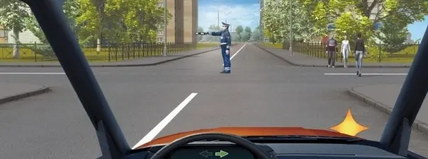 Дорожная ситуация: Как следует поступить в этой ситуации, если Вам необходимо повернуть направо?