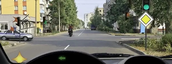 Дорожная ситуация: Кому Вы должны уступить дорогу при повороте налево.